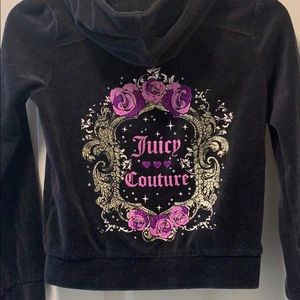 Girls juicy couture velour jacket black